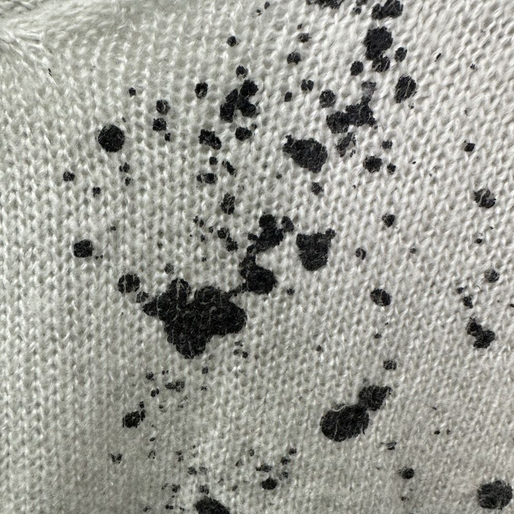 Wooden Ships Paola Buendia Paint Splatter Open Knit Mohair Blend Sweater S M - Picture 6 of 9